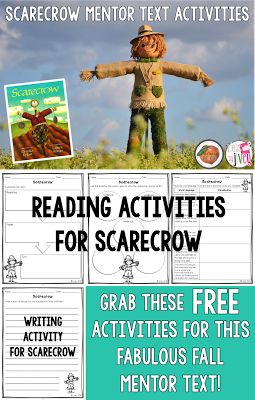 Use the mentor text, Scarecrow by Cynthia Rylant, to show students life from a scarecrow's point of view. Students will summarize the book, find evidence in the story that the scarecrow enjoys his life, and see how Cynthia Rylant uses language to help the reader visualize. Students will practice "show don't tell" writing as they write their own version of the story from a scarecrow's point of view! Perfect activities for elementary students! Scarecrow Writing First Grade, The Scarecrow Book Activities, Scarecrow Writing, Homeschool Halloween, Teacher Resumes, Teaching Books, Boo Bags, Activities For Elementary Students, Cynthia Rylant