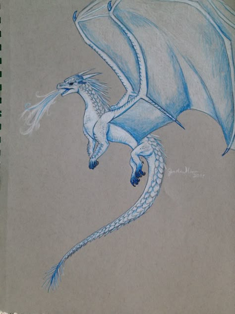 Winter Ice Wings Wings Of Fire, Ice Dragon Drawing, Flying Lizard, Smol Bean, Horse Cards, Ice Dragon, Wings Of Fire Dragons, Fire Book, Dragon Sketch