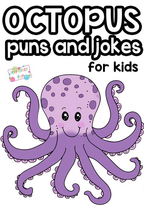 Mermaid Jokes, Monkey Puns, Octopus Puns, Clean Puns, Fish Puns, Fish List, Cute Octopus, Fun Printables, Jokes And Riddles