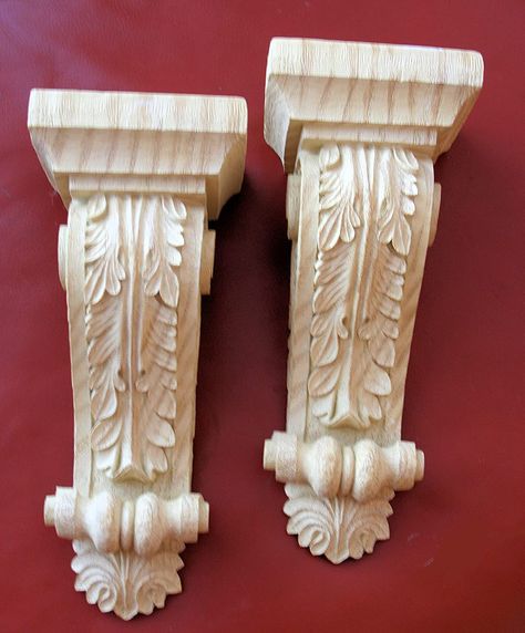 Detailed Corbels Pair : Amazon.co.uk: Home & Kitchen Victorian Corbels, Decorative Corbels, Scandi Interiors, Wood Corbels, Living Room Lounge, Stylish Office, Wall Molding, Natural Wood Finish, Faux Wood