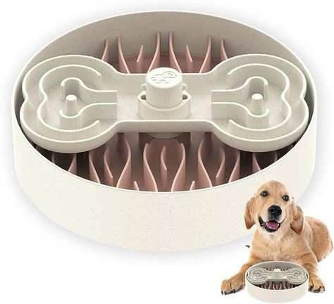 Slow Feeder Dog Bowls, Food Puzzle, Dog Slow Feeder, Dogs Eating, Slow Feeder Bowl, Slow Feeder Dog, Different Types Of Dogs, Pink Pet, Oils For Dogs