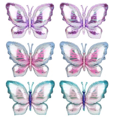 PRICES MAY VARY. Chic Butterfly Design：Our butterfly balloon is designed in the shape of a three-dimensional butterfly. Added purple pink and green gradient colors to the tin foil balloons to make our butterfly balloons look even more lifelike! Package Includes：You will get 6packs glitter butterfly balloons including two gradient purples butterfly balloons two gradient pinks butterfly balloons two gradient greens butterfly balloons. The balloons size is 31.5*23.6in, It is exquisite and unique an Butterfly Themed Birthday Party Backdrop, Purple Party Favors, Party Decorations Purple, Butterfly Themed Party, Balloons For Baby Shower, Butterfly Birthday Decorations, Butterfly Balloon, Butterfly Themed Birthday Party, Butterfly Party Favors