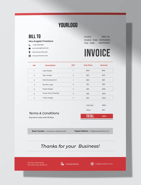 Pdf Report Design, Minimal Invoice Design, Invoice Design Creative, Writing Letter Of Recommendation, Quotation Design, Receipt Design, Invoice Layout, Freelance Invoice Template, Bill Design