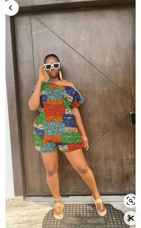 Ankara Summer Dresses Short, Two Pieces Outfits For Ladies, Top And Shorts Set Two Pieces, Adire Styles For Ladies 2 Piece, Short And Top Set Two Pieces, Ankara Short Trouser And Top, Ankara Shorts And Top For Ladies, 2piece Outfits Shorts, Ankara Short And Top For Ladies