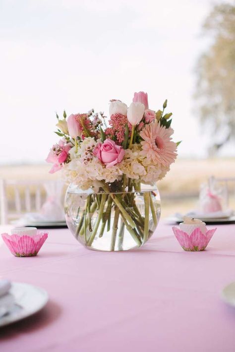 Pretty in Pink! Baby Shower Party Ideas | Photo 42 of 72 | Catch My Party Fiesta Shower, Baby Shower Girl, Girl Baby Shower Decorations, Fiesta Baby Shower, Baby Shower Flowers, Shower Centerpieces, Baby Shower Princess, Pink Baby Girl, Baptism Girl