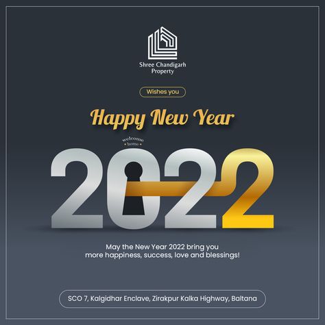 May the New Year 2022 bring you more happiness, success, love and blessings! . . www.shreechandigarhproperty.com Happy New Year 2024 Real Estate, New Year Post For Real Estate, Real Estate New Year Creative Ads, Real Estate New Year Post, New Year Creative Ads Design, Happy New Year Social Media Post, New Year Ads Creative, Happy New Year Creative Post, Happy New Year Creative Ads