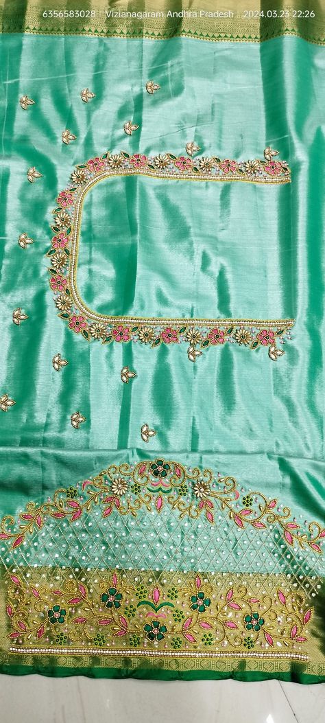 Blouse Sleeves Design Latest, Blouse Sleeves Design, Magam Work Designs, Mirror Pose, Magam Work, Mirror Work Blouse Design, Hand Work Design, Latest Blouse Designs Pattern, Aari Blouse