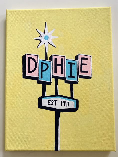 Alpha Delta Pi Canvas Painting, Delta Zeta Paddle, Cute Sorority Paintings, Cute Sorority Canvas, Kappa Delta Paintings, Axid Canvas, Dphie Canvases, Sorority Painting Canvases, Big Little Canvas Sorority