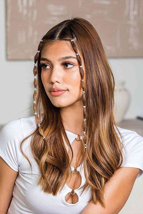 Festival Face-Framing Mini Bubble Braids for Medium-Long Hair Hair Inspo Braids, Hairstyles Festival, Hime Haircut, Festival Hairstyles, Hairstyles Diy, Bubble Braids, Hair Appointment, Festival Hair, Trending Haircuts