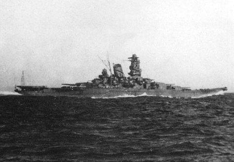 Japanese 18.1 in super-battleship Yamato on trials in late 1941 - at nearly 73000 tons, she and sister Musashi were much the largest battleships ever built.  Both were sunk by sustained US air attacks whilst at sea, Musashi in October 1944 and Yamato in April 1945, proving that even the most powerful battleships were fatally vulnerable in the carrier era. Super Battleship, Yamato Class Battleship, Pearl Harbour Attack, Ijn Yamato, Yamato Battleship, Royal Canadian Navy, Battleship Yamato, Imperial Japanese Navy, Ww2 Photos