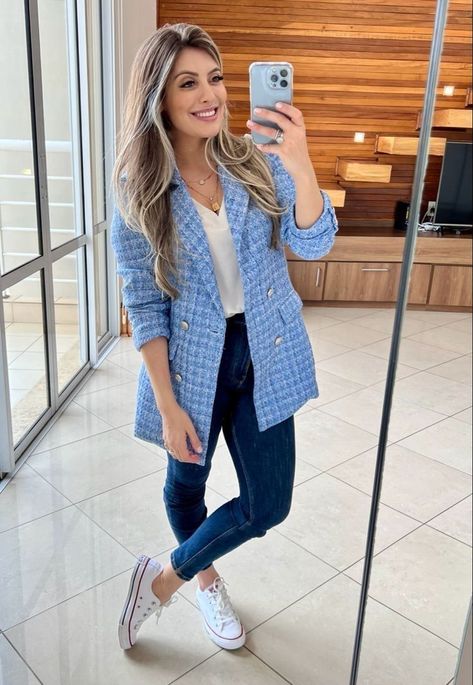 962e56a8a0b0420d87272a682bfd1e53desc52146640ri Blazer Outfit, Wardrobe Tips, Outfits Chic, Nice Style, Chic Fashion, Fashion Ideas, Cute Outfits, Blazer, Mirror