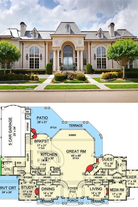 European Mansion, Mansion House Plans, European Manor, Grand Estate, Balcony Flooring, Mansion House, Mansion Floor Plan, Private Balcony, European Home