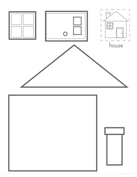 Shape House Preschool, House Activity For Preschool, House Worksheet, Preschool Music Activities, Shape House, Prek Literacy, Shapes Kindergarten, House Template, Free Preschool Worksheets