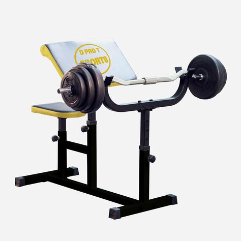 Gym Preacher Curl Bench Arm Heavy Duty Steel Weight Bicep Equipment Barbell Rack Preacher Curls, Weight Benches, Fun Workouts, Fun Sports, Heavy Duty, Bench, Gym, Flooring, Sports