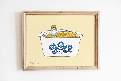 Vintage Corningware Blue Cornflower Illustration Print Mac - Etsy Canada Cheese Art, Vintage Corningware, Vintage Baking, Pics Art, Kitchen Art, Illustration Print, Mac And Cheese, Artsy Fartsy, Kitchen Wall