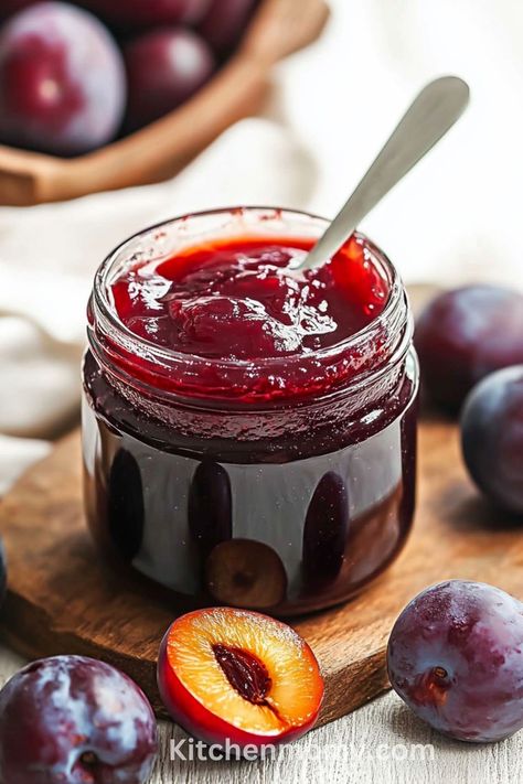 Easy Plum Jam Recipe Homemade and Delicious Canning Plums, Plum Jam Recipe, Plum Jam Recipes, Jam Recipes Homemade, Plum Jam, Jam Recipe, Jam Recipes, Healthy Nutrition, Stevia