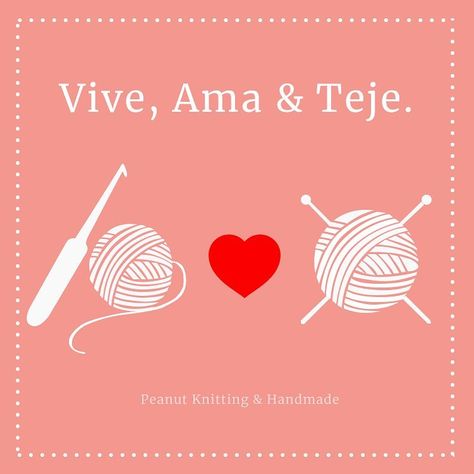 Feliz día #artesanos! Y TEJEDORES 🎉 Para celebrarlo les comparto este #wallpaper con las 3 premisas de toda tejedora: 💕#vive , #ama y #teje 💕 Pasate x el link en mi bio y bajate el regalito que la Srta Peanut hizo para vos. . 😘😘😘😘 . www.peanutarg.com . #crochet #tricot #tejidos #crocheteras #knitting #knitters #peanut Yarn Quote, Yarn Humor, Yarn Tote, Crochet Quote, Crochet Humor, Special Images, Craft Quotes, This Is Love, Love Crochet