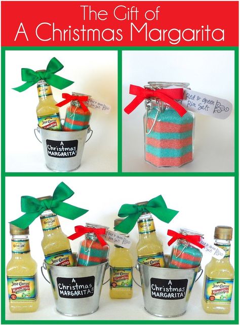 Mini Margarita Kit, Mini Cocktail Gifts, Boozed Basket, Margarita Gift Basket Ideas, Christmas Margaritas, Margarita Christmas, Mini Margaritas, Margarita Gift, Christmas Margarita