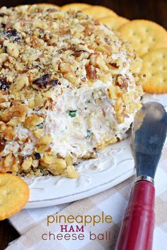 If you're looking for the most delicious game day snack, this Pineapple Ham Cheese Ball recipe is your answer. The sweet, salty, savory snack that keeps you coming back for more! Ham Cheese Ball, Ham And Cheese Ball Recipe, Dessert Balls, Sweet Balls, Fun Appetizers, Spreads Recipes, Cream Cheese Ball, Pineapple Ham, Homemade Ham