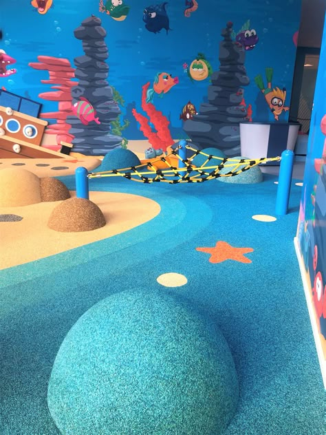 Beach Theme Playground, Turtle Playground, Indoor Playground Design, Indoor Playroom, Kids Cafe, Kids Indoor Playground, Underwater Theme, Indoor Play Areas, Ocean Kids