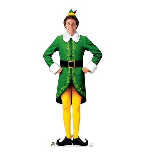 Buddy the Elf – Movie Elf Buddy The Elf Costume, Elf Film, Cardboard Standup, Elf Characters, Point Of Sale Display, Christmas Films, Life Size Cutouts, Elf Movie, Elf Costume