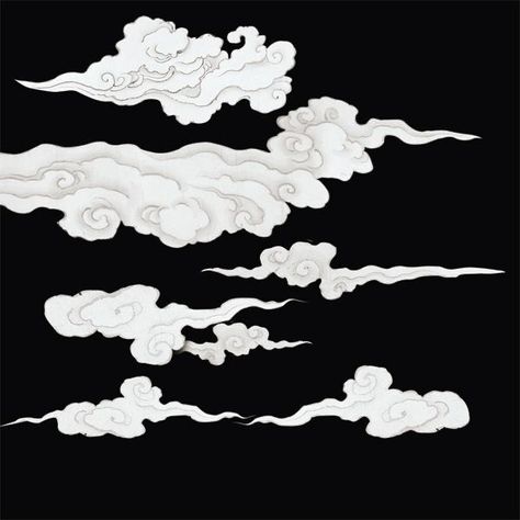 Carillons Diy, Wallpaper For Living Room, Cloud Tattoo, Japon Illustration, Cloud Drawing, Desenho Tattoo, Landscape Features, 자수 디자인, Mural Wall Art