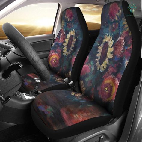 The Sunflower Bouquet Car Seat Covers from Fine Art Painting Galaxy Wolf, Colorful Galaxy, Jean Honore Fragonard, Car Lover Gifts, Sunflower Bouquet, Flower Car, Wolf Design, Tulip Flower, The Swing