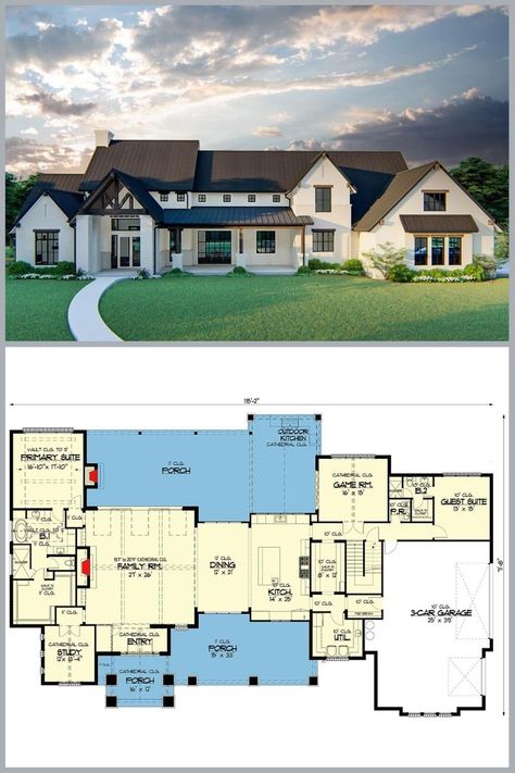 Home Floor Plans 5 Bedroom 2 Story, Home Layout Plans 5 Bedroom, Floor Plan Farmhouse, Perfect Floor Plan, 5 Bedroom Farmhouse Floor Plan 2 Story, 4 Bed Floor Plans 2 Story, 5 Bedroom With Basement Floor Plans, Modern Rustic Floor Plans, Modern Traditional Floor Plan