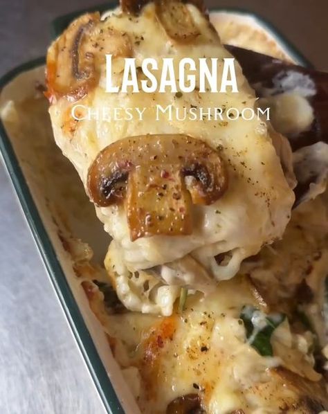 Focaccia Recipes, Momma Mia, Mushroom Lasagna, Lasagna Recipes, Lasagna Ingredients, Lasagna Roll, Instagram Recipes, Focaccia Recipe, Daily Recipes