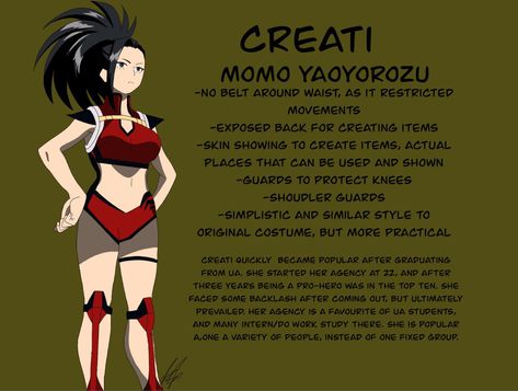 Momo Yaoyorozu Costume Redesign, Momo Yaoyorozu Redesign, Fantasy Artwork Landscape, Forgive Me Lord, Hero Villain, Redesign Ideas, My Hero Academia Costume, Anime Friendship, Best Hero