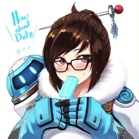 Mei Overwatch, Overwatch Mei, Blue Gloves, Body Drawing Tutorial, Overwatch Fan Art, Brown Hair Brown Eyes, Overwatch 2, Cartoon Girl Drawing, Picture Search