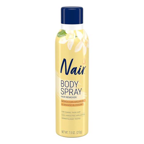 Nair Hair Remover Body Spray, Arm, Leg and Bikini Hair Removal Spray, 7.5 Oz Can Nair Hair Removal, Leg Hair Removal, Hair Removal Spray, Thick Coarse Hair, Depilatory Cream, Hair Removal Women, Painless Hair Removal, Remove Hair, Moroccan Argan Oil