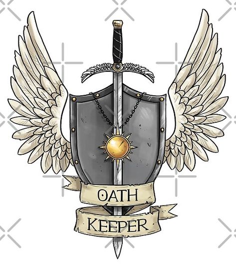 Paladin - Oath Keeper by sheppard56 | Redbubble Paladin Tattoo, Paladin Oath, Alex Tattoo, Skull Butterfly Tattoo, Dnd Paladin, Shield Tattoo, Medieval Shields, Dungeons And Dragons Characters, Concept Art Drawing