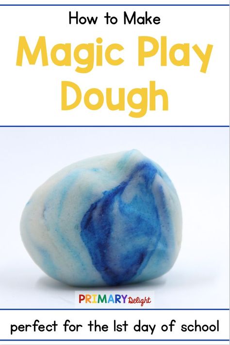 Use this easy homemade magic playdough as a fun activity for the first day of school. Your students will be amazed as they ease their way into a new school year. This post tells you exactly how to make the magic play dough to create an amazing first day of school activity. #FirstDayFun #MagicPlayDough Beginning Of The Year Science Activities Preschool, Magic Dough First Day Of School, Magic Playdough First Day Of School, Science First Day Of School Activities, Back To School Playdough, Magic Playdough, First Day Of School Activity, School Science Experiments, Preschool First Day