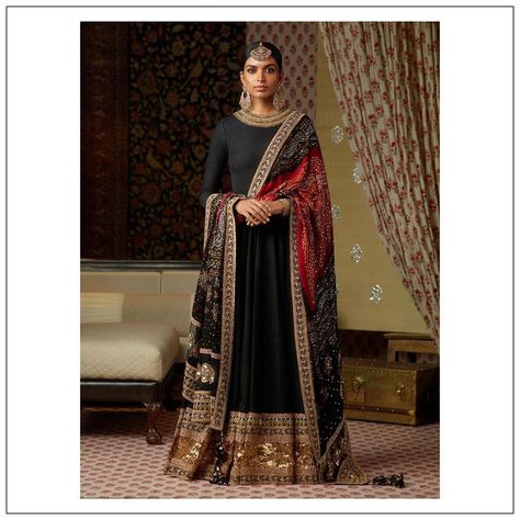 Sabyasachi (@sabyasachiofficial) • Instagram photos and videos Sabyasachi Anarkali Suits, Sabyasachi Anarkali, Anarkali Black, Sabyasachi Suits, Black Anarkali Suits, Long Kurti Patterns, Black Anarkali, Bengali Culture, Celebrity Inspired Outfits