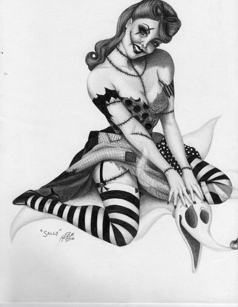 Horror Pinup, Zombie Pinup, Zombie Pin Up, Rockabilly Baby, Pin Up Girl Tattoo, Vintage Matchbooks, Tim Burton Style, Type Tattoo, Pin Up Tattoos