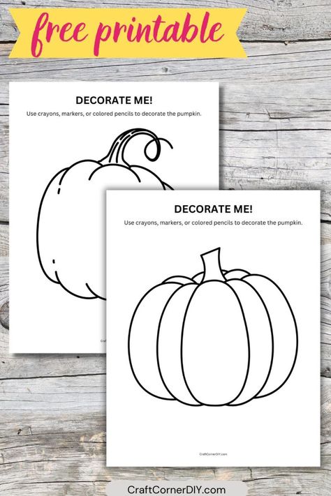 Free printable pumpkin craft for kids. Printable Fall Crafts For Kids, Pumpkin Free Printables, Pumpkin Patterns Free Printable, Pumpkin Printables Free, Free Pumpkin Printables, Pumpkin Outline Printable, Easy Pumpkin Craft, Pumpkin Craft For Kids, Quick Halloween Crafts