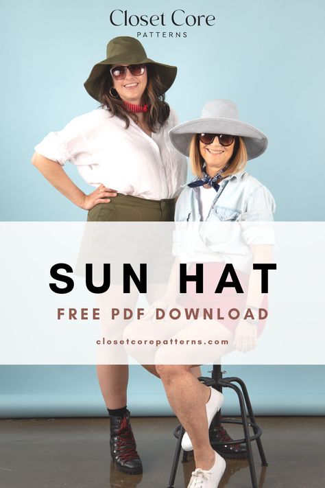 Sunhat Pattern, Big Sun Hat, Sun Hat Pattern, Pioneer Costume, Sewing Dresses For Women, Sewing Machine Cover Pattern, Closet Core Patterns, Hat Sewing, Sewing Hats