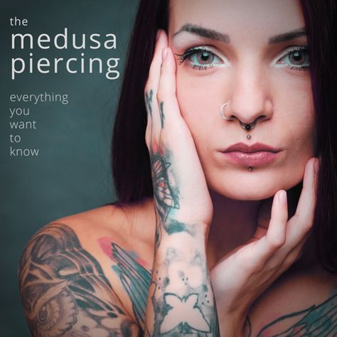 Woman with medusa philtrum piercing Medusa Lip Piercing, Medusa Piercing Scar, Madussa Piercing, Philtrum Piercing, Gum Recession, Spider Bites, Monroe Piercings, Piercing Aftercare, Medusa Piercing