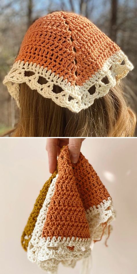 Crochet Kerchief, Crochet Baby Cap, Crochet Headband Pattern Free, Hippie Crochet, Crochet Bandana, Crochet Headband Pattern, Crochet Hair Accessories, Crochet Ear Warmer, Crochet Design Pattern