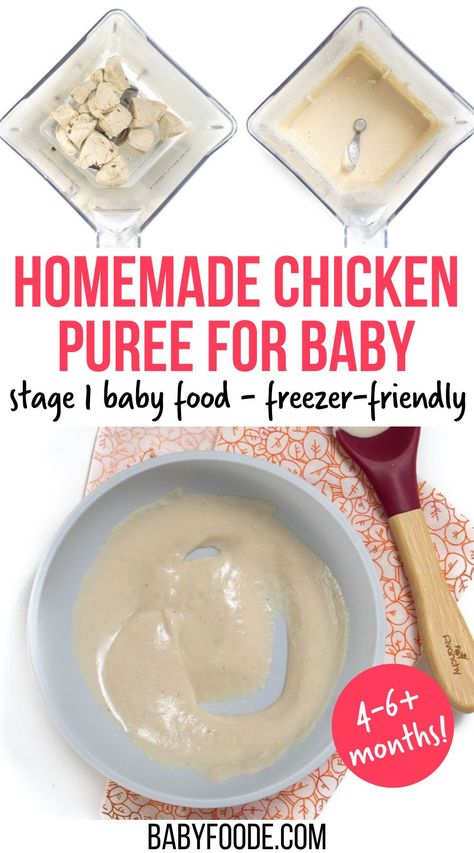 Stage One Puree Recipes, Puree Meat Baby Food, How To Make Puree Baby Food, How To Puree Baby Food, Instapot Baby Food Stage 1, Baby Purée Combinations, Baby Puree Recipes Stage One, Stage Two Baby Food Recipes, Pureed Chicken Baby Food