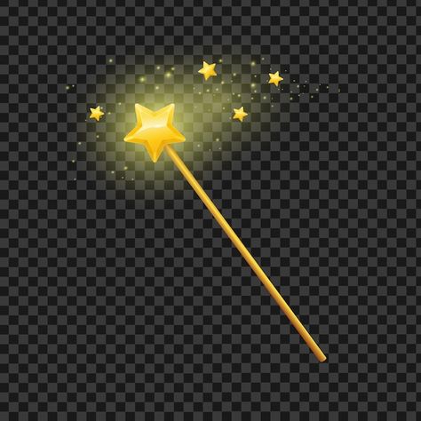 Golden Magic, Magic Wand, The Magicians, Premium Vector, Graphic Resources, Transparent Background, Vector Illustration, Stars, Quick Saves