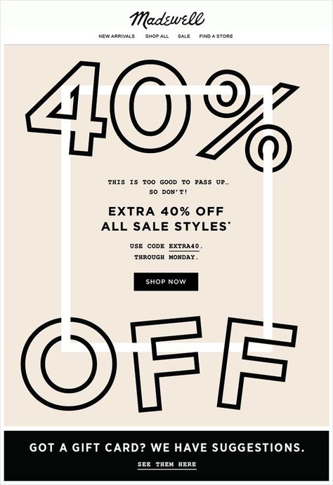 Email campaign inspiration for when designer’s block hits. Sale Email Design, Graphic Design Magazine, Email Layout, Newsletter Inspiration, Sale Email, Email Marketing Inspiration, Email Ideas, Email Marketing Design Inspiration, Discount Design