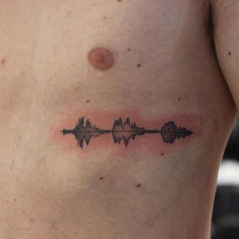 Soundwave Tattoo, Sound Wave Tattoo, Sound Level Meter, Wave Tattoo, Sound Wave, Collar Bone, Waves Tattoo, Tree Tattoo, Stippling