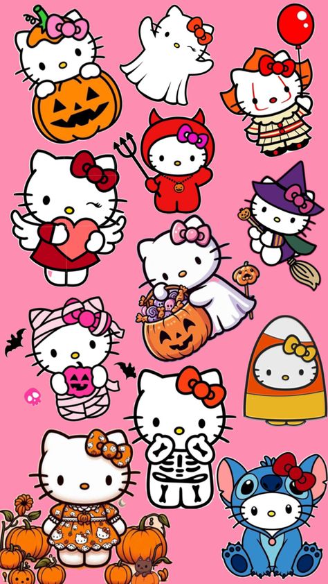 Halloween wallpaper Hello Kitty Halloween Wallpaper, Hello Kitty Invitations, Beach Nail Designs, Halloween Wallpaper Cute, Hello Kitty Halloween, Hello Kitty Iphone Wallpaper, Hello Kitty My Melody, Kitty Wallpaper, Hello Kitty Items