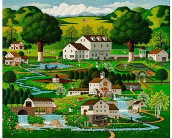 Larger Piece Jigsaw Puzzles, Charles Wysocki, Buffalo Games, Americana Art, 300 Piece Puzzles, Country Gardens, Tile Murals, American Folk Art, Naive Art