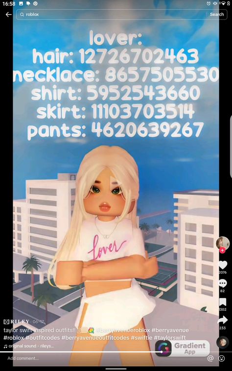 Taylor Swift Roblox Avatar, Taylor Swift Roblox Outfit Code, Berry Ave Taylor Swift Outfit Codes, Berry Avenue Bio Ideas, Roblox Outfit Codes, Dance Moms Costumes, Blocksburg Outfit Codes￼, Preppy Decal, Code Clothing