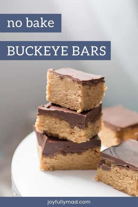 These No Bake Peanut Butter Bars are the perfect make ahead dessert recipe! They're indulgent and creamy and will disappear quickly! A crunchy peanut butter and graham cracker crust, topped with smooth chocolate. Your new favorite easy dessert recipe! #nobakedessert #nobake #desserts #peanutbutter #easydesserts #dessertforacrowd Peanut Butter Slice No Bake, Take Five Bars Recipes, Easy No Bake Desserts For A Crowd, Peanutbutter Dessert Easy, Crunchy Peanut Butter Recipes, Recipes With Graham Crackers, No Bake Dessert Bars, Graham Cracker Peanut Butter, Peanut Butter Bars No Bake