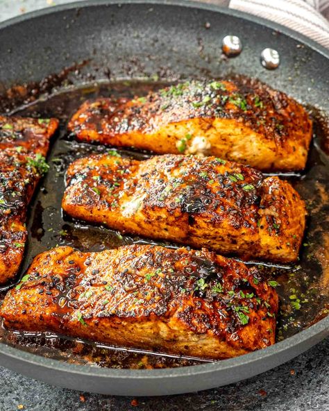 Try this Cajun Honey Butter Salmon recipe! Spicy, sweet, and easy to make, it’s perfect for a quick, delicious meal. Cajun Honey Butter Salmon Recipes, Brown Sugar Honey Salmon, Cajun Salmon Recipes, Salmon Recipes Stove Top, Brown Butter Salmon, Cajun Honey Butter Salmon, Honey Lime Salmon, Honey Butter Salmon, Chitterlings Recipe