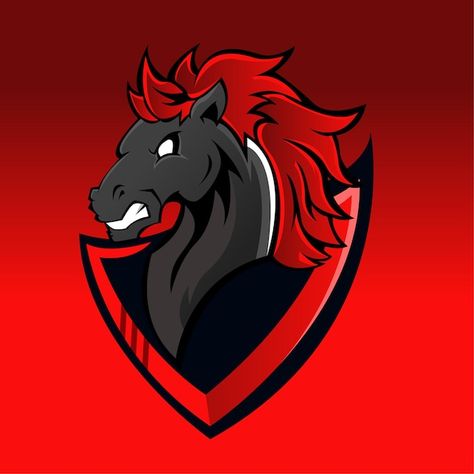 Dark horse esport mascot logo design | Premium Vector #Freepik #vector #horse-face #horse-head #horse-background #horse Red Horse Logo, Horse Head Logo, 1995 Ford Mustang Gt, Horse Background, Mascot Logo Design, Red Spider, Red Horse, Animal Character, Horse Logo